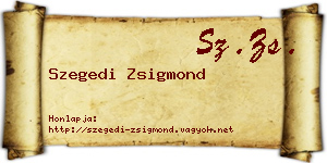 Szegedi Zsigmond névjegykártya